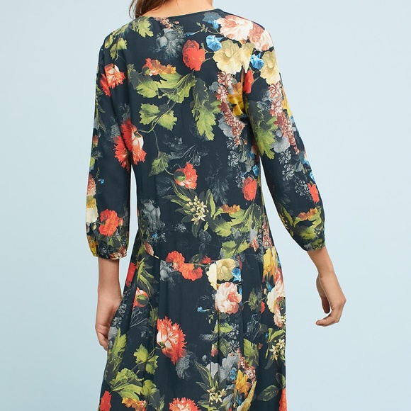NWT🌸Anthropologie Floral V-Neck Dress The Odells - Picture 2 of 4